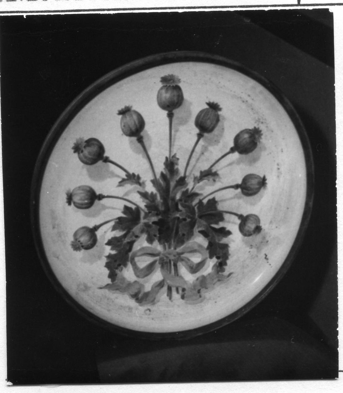 mazzo di fiori di melograno (targa) - bottega imolese (?) (fine sec. XIX)