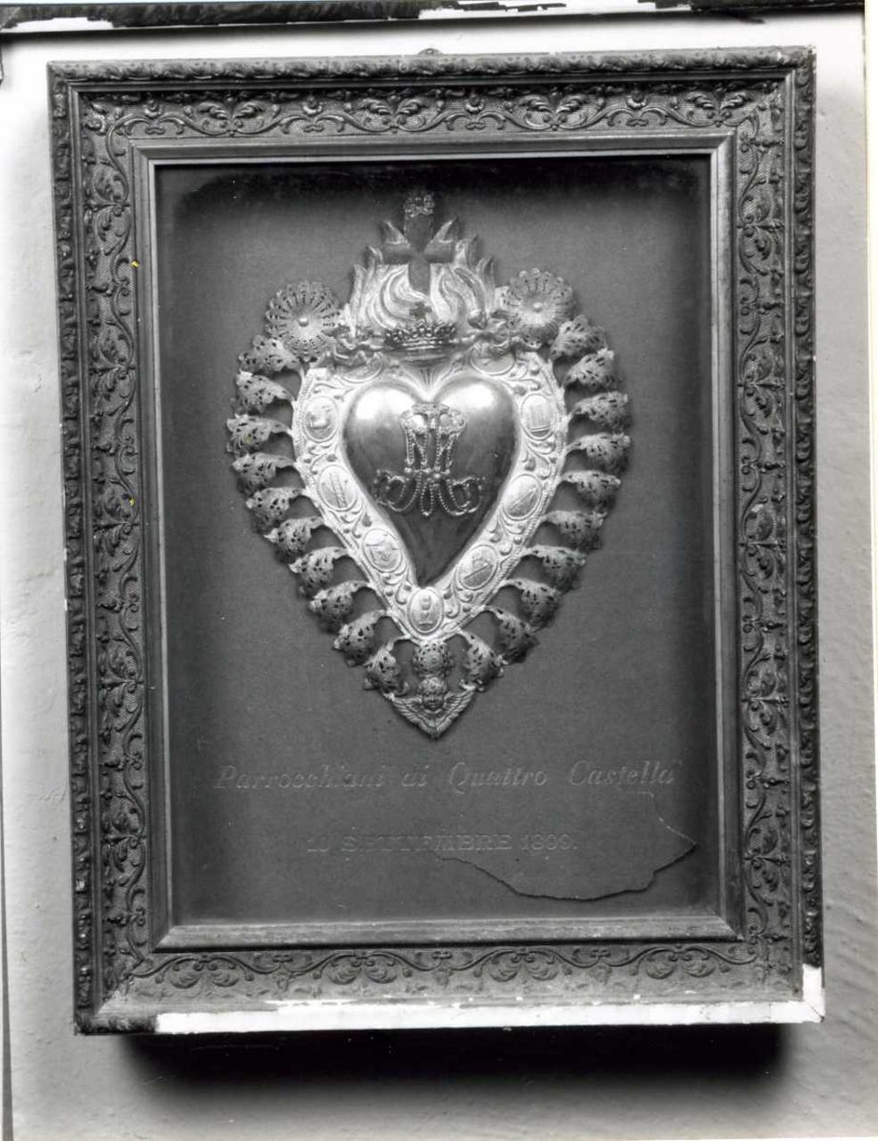 monogramma mariano (ex voto) - bottega italiana (fine sec. XIX)