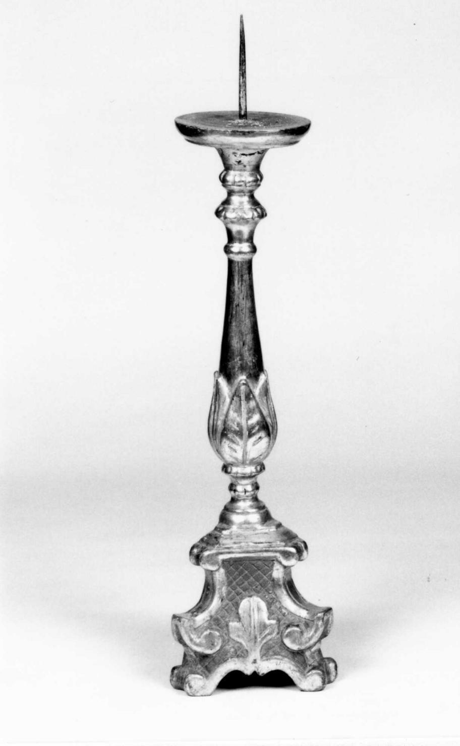 candeliere d'altare, serie - bottega emiliana (fine/inizio secc. XVIII/ XIX)