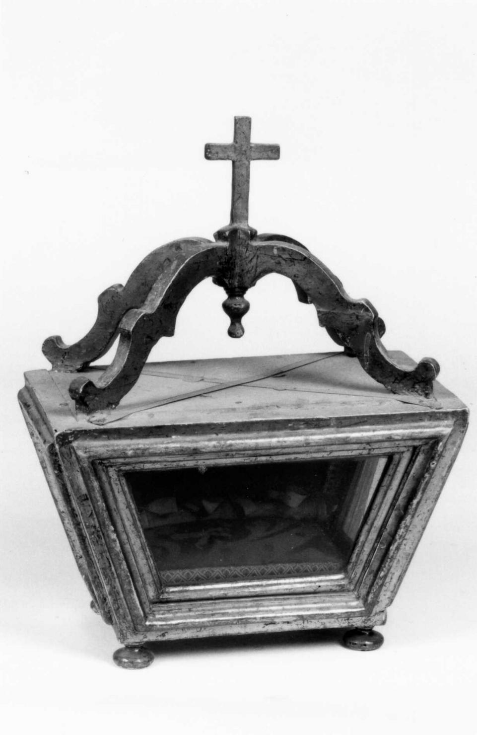 reliquiario a teca - a urna, serie - bottega emiliana (prima metà sec. XVII)