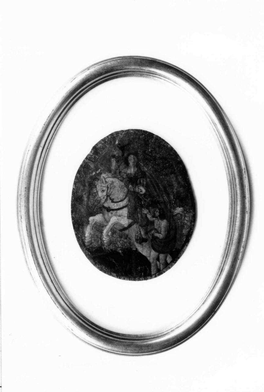 San Martino dona parte del mantello al povero (dipinto, elemento d'insieme) - ambito reggiano (sec. XVIII)