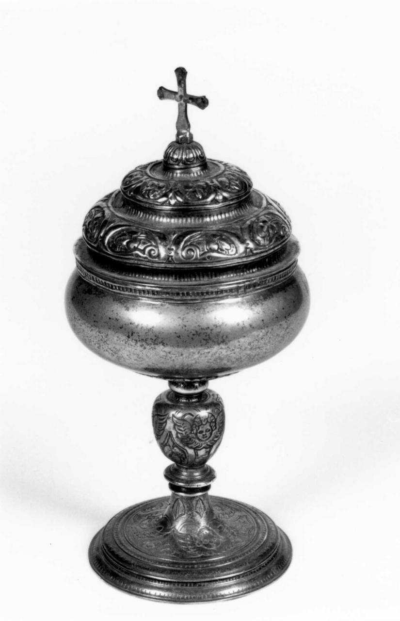 pisside - bottega emiliana (fine/inizio secc. XVI/ XVII)