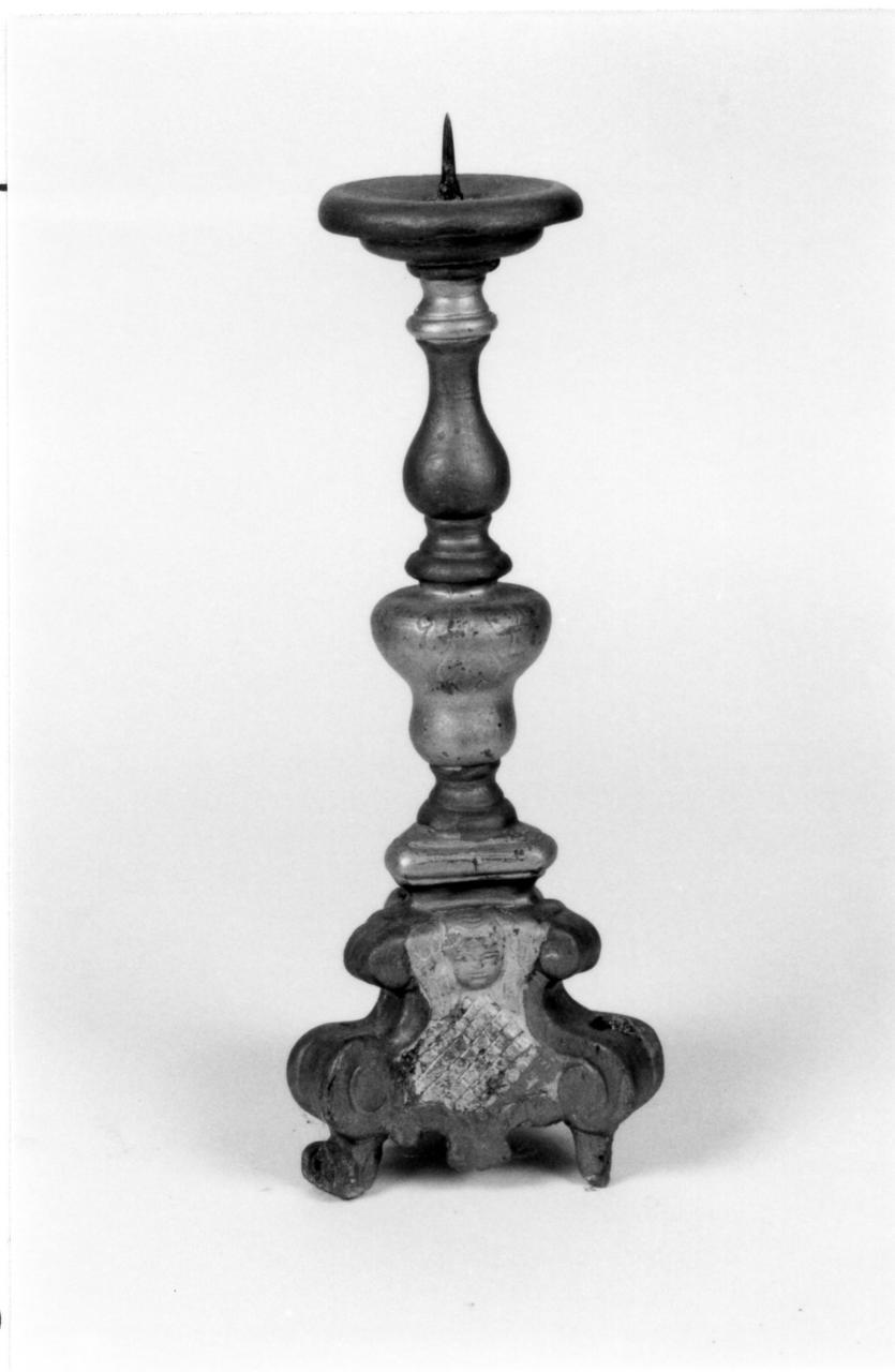 candeliere d'altare, serie - bottega emiliana (metà sec. XVIII)