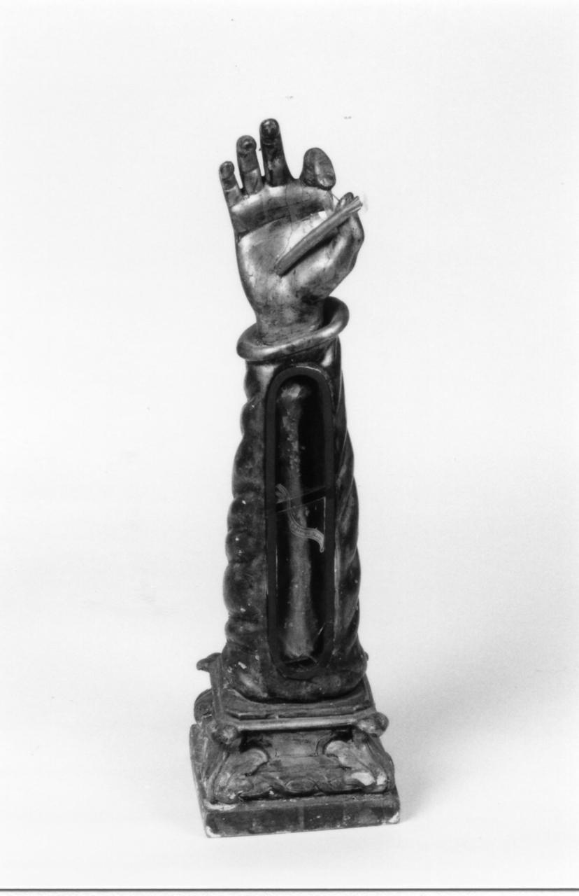 reliquiario antropomorfo - a braccio - bottega emiliana (prima metà sec. XVIII)