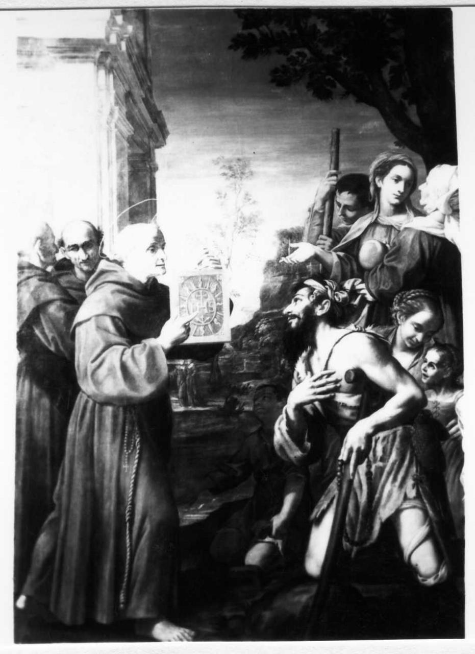 San Bernardino da Siena risana uno storpio (dipinto) di Preti Mattia detto Cavalier Calabrese (attribuito) (prima metà sec. XVII)