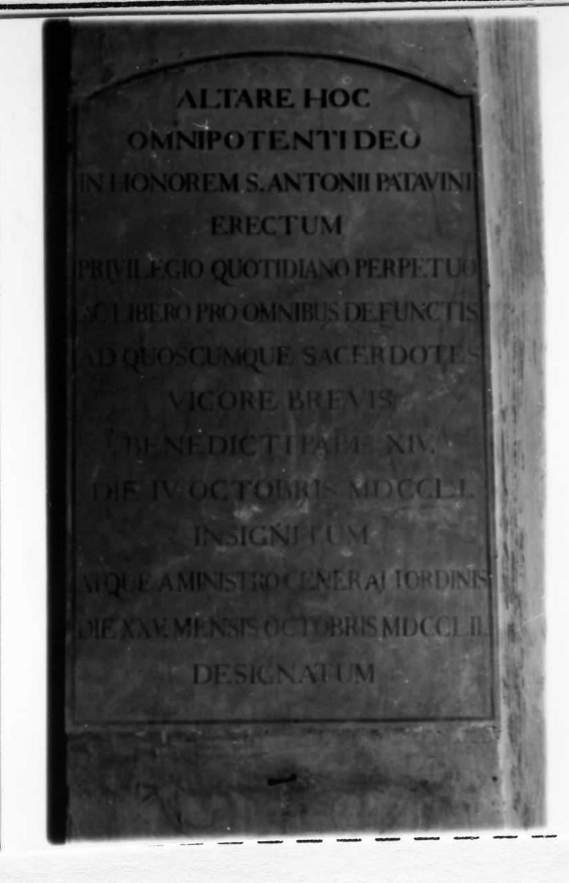 lapide - bottega reggiana (sec. XVIII)