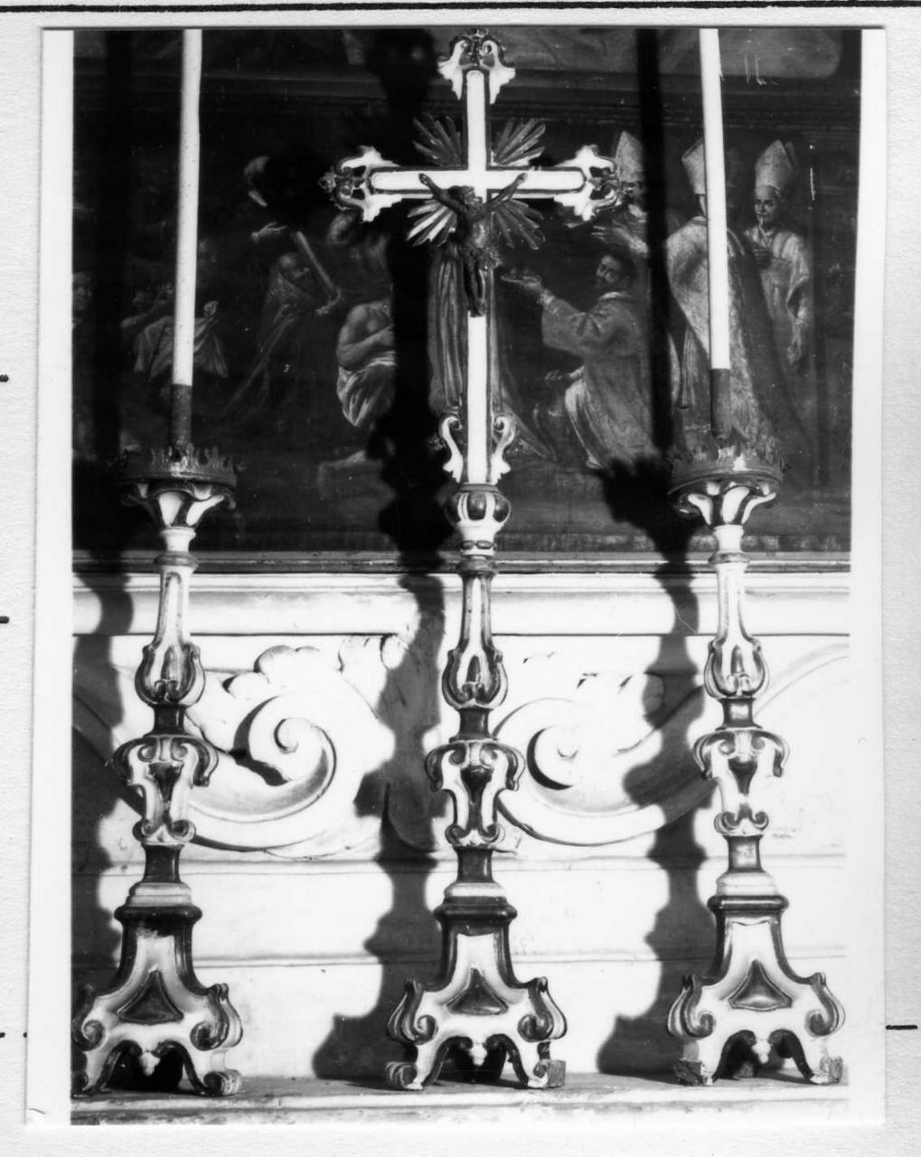 candeliere d'altare, serie - bottega reggiana (seconda metà sec. XVIII)