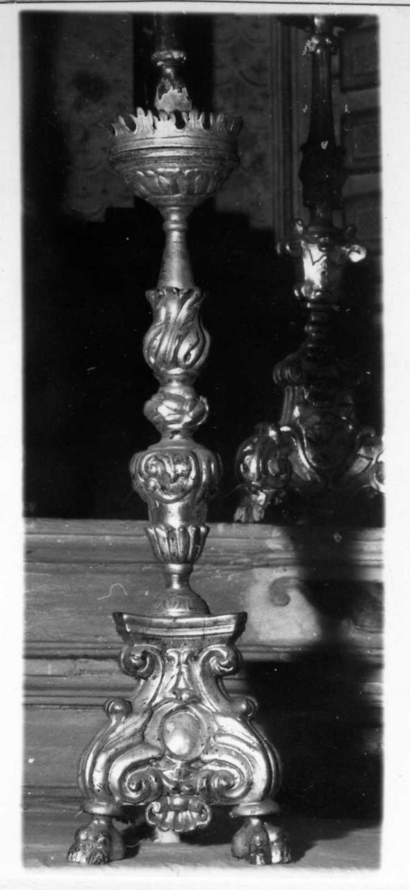 candeliere d'altare, serie - bottega reggiana (inizio sec. XVIII)