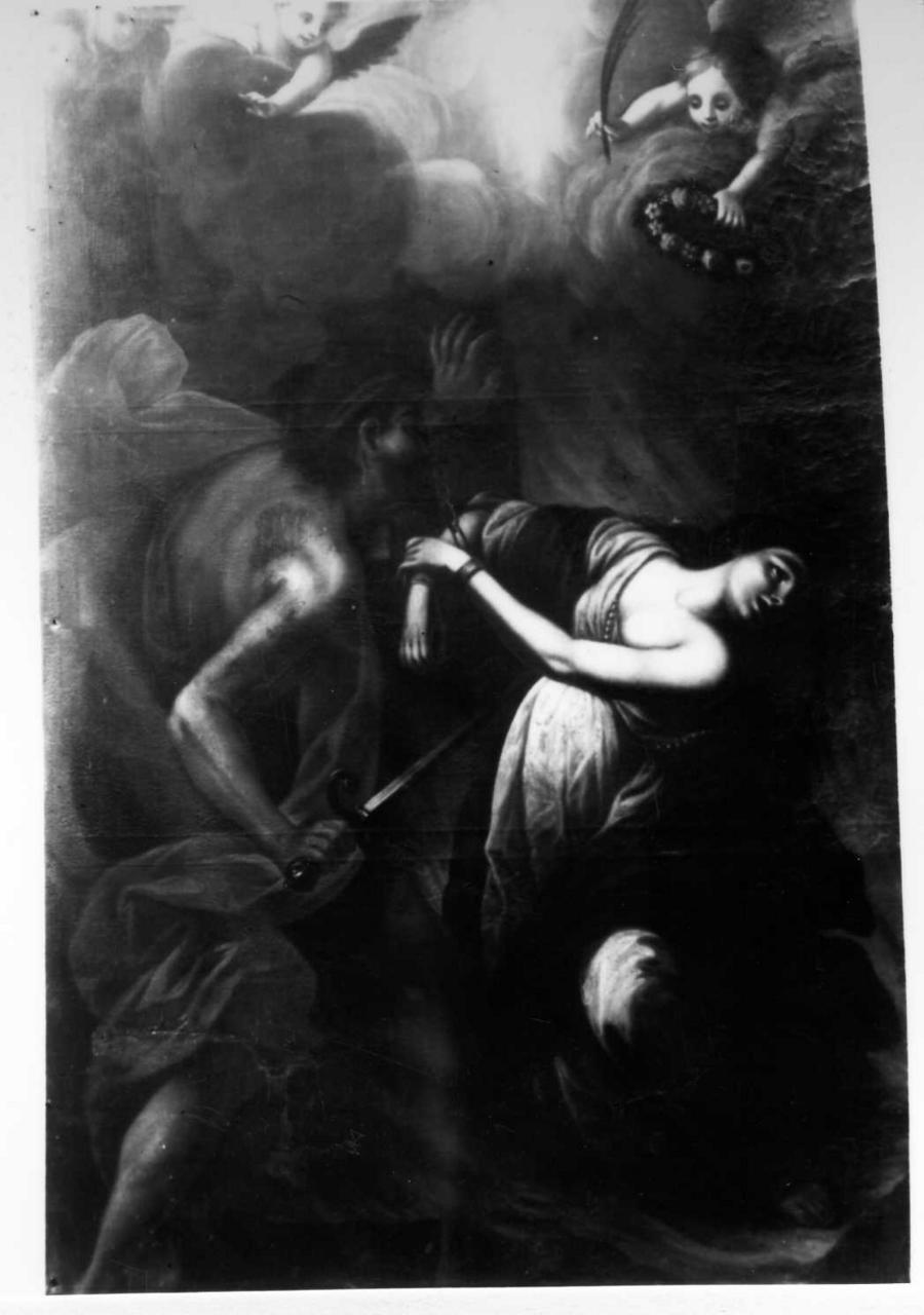 supplizio di Santa Lucia (dipinto) di Tirelli Paolo (inizio sec. XVIII)