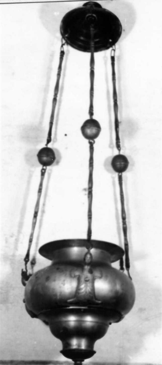 lampada pensile, serie - bottega emiliana (seconda metà sec. XVII)