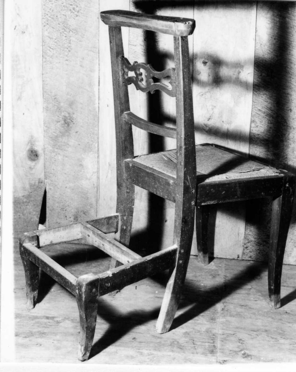 sedia con inginocchiatoio - bottega reggiana (metà sec. XIX)