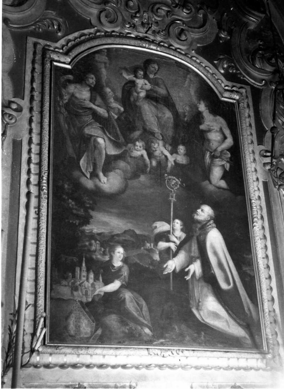 Madonna con Bambino San Geminiano e santi (dipinto) di Codibue Giovan Battista (fine sec. XVI)