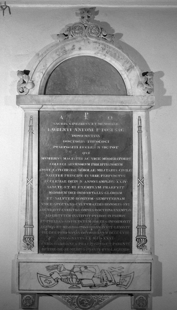 lapide commemorativa - manifattura modenese (sec. XIX)