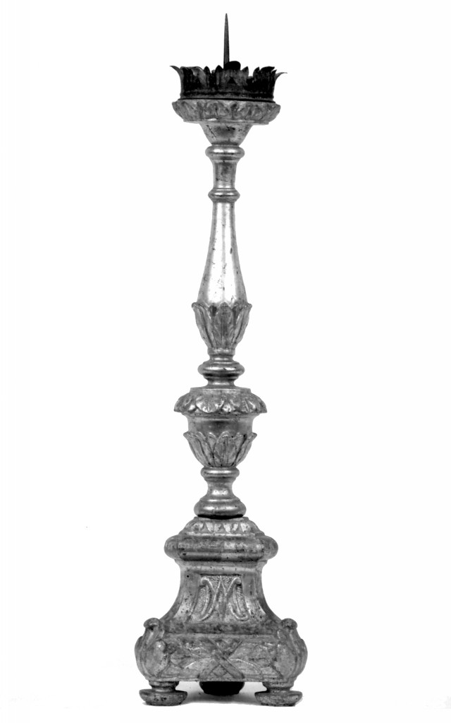 candeliere d'altare, serie - manifattura emiliana (primo quarto sec. XIX)