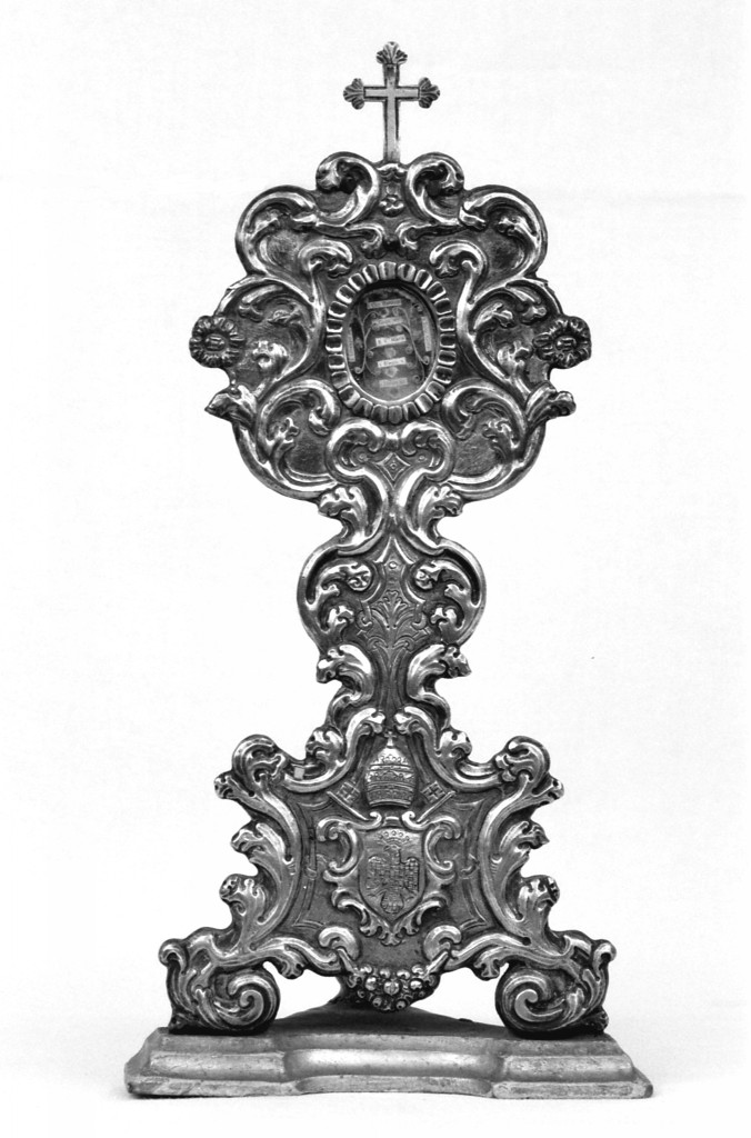 reliquiario - a ostensorio - manifattura emiliana (fine/inizio secc. XVIII/ XIX)