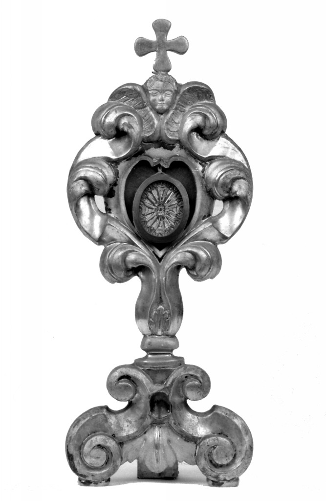 reliquiario - a ostensorio, serie - manifattura emiliana (fine/inizio secc. XVII/ XVIII)