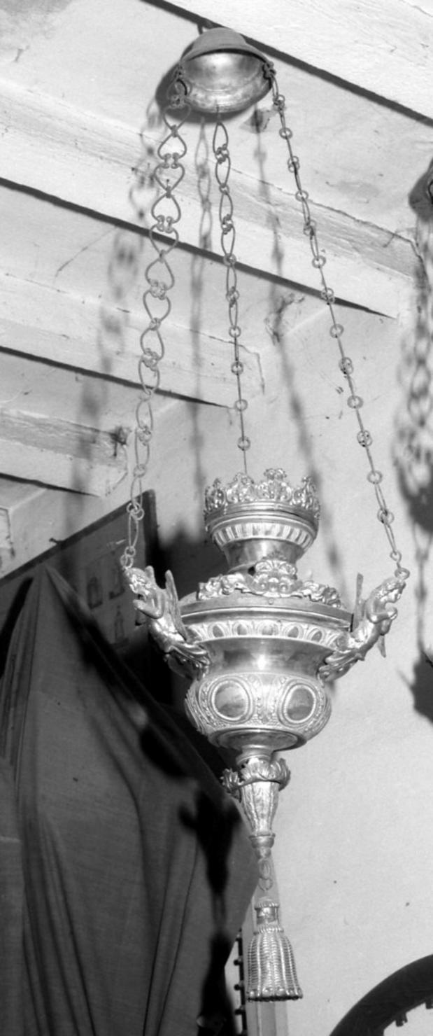 lampada pensile, serie - manifattura emiliana (fine/inizio secc. XIX/ XX)