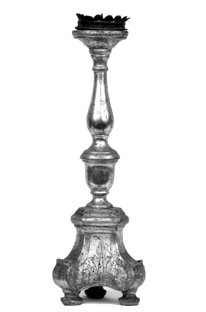 candeliere d'altare, serie - manifattura emiliana (prima metà sec. XIX)