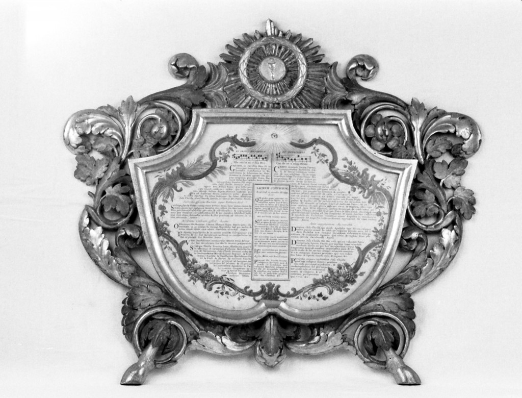 cartagloria, elemento d'insieme - manifattura modenese (prima metà sec. XIX)