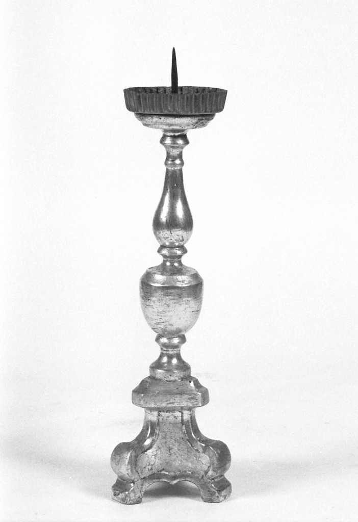 candeliere d'altare, serie - manifattura emiliana (fine/inizio secc. XVIII/ XIX)