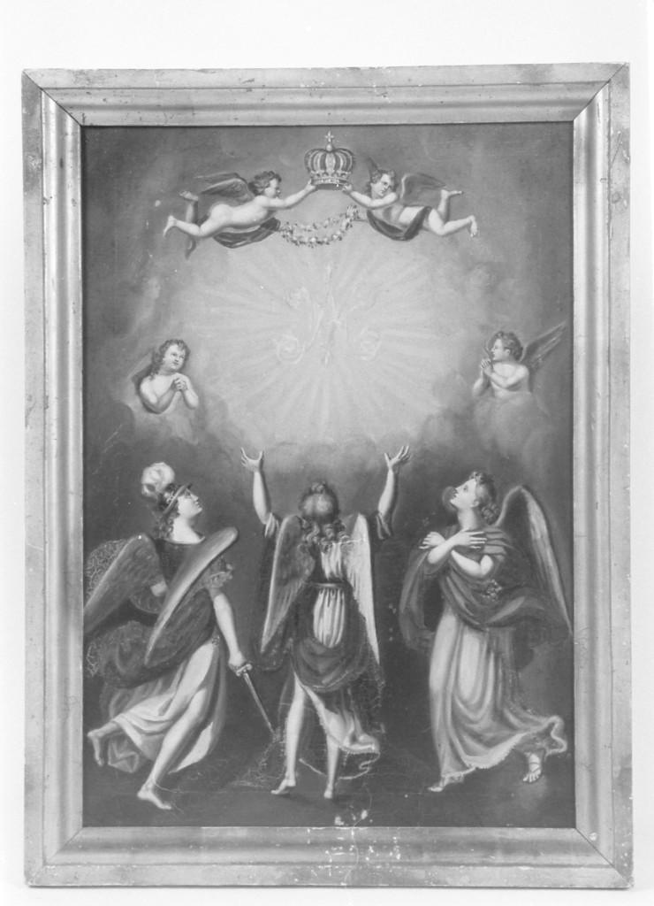santo nome di Maria adorato dagli Angeli (dipinto) - ambito emiliano (secc. XVIII/ XIX)