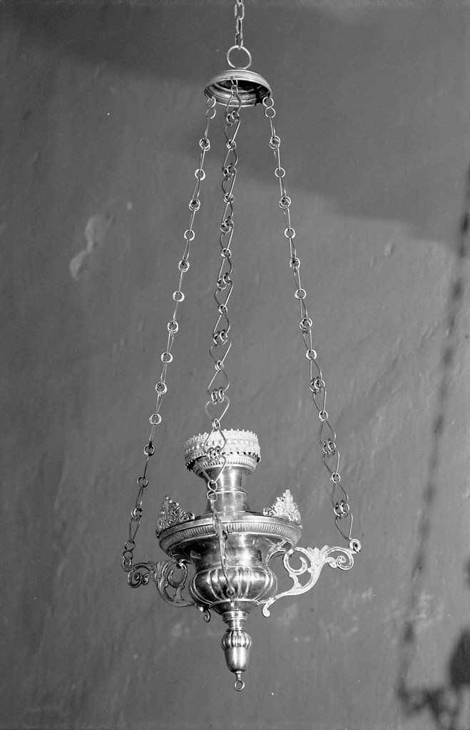 lampada pensile, serie - bottega emiliana (prima metà sec. XX)