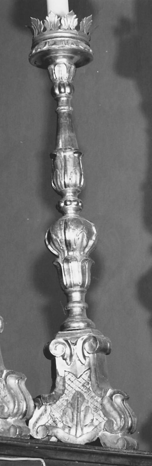 candeliere d'altare, serie - manifattura emiliana (seconda metà sec. XVIII)