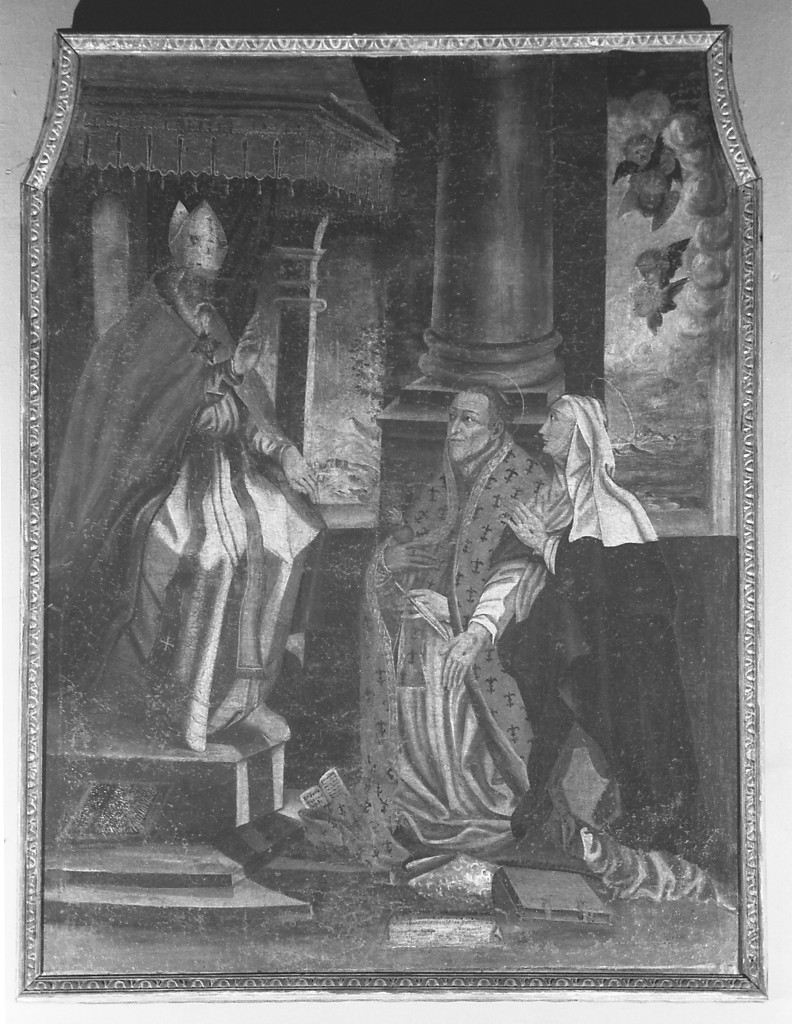 San Biagio con Sant'Agostino e Santa Caterina da Siena (dipinto) - ambito emiliano (fine/inizio secc. XVI/ XVII)