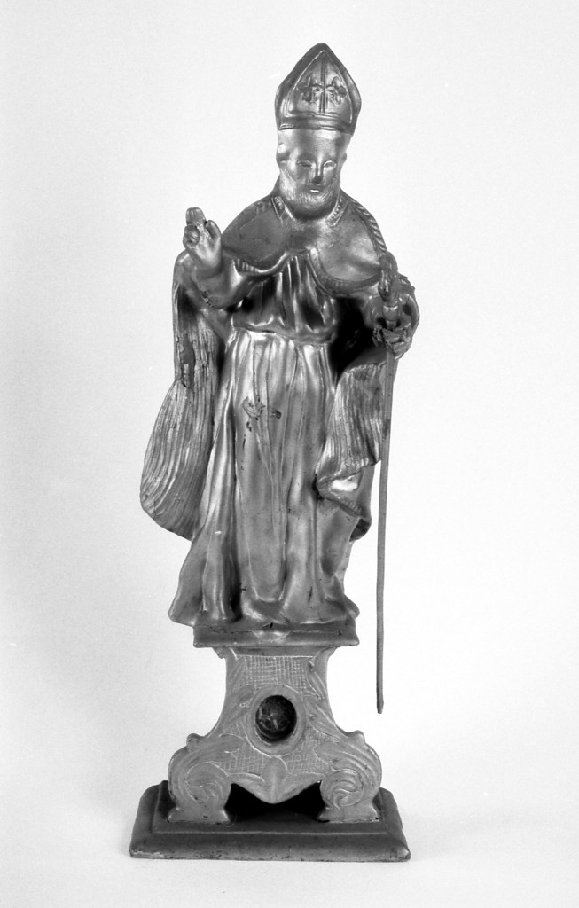 santo Vescovo (reliquiario - a statuetta) - manifattura reggiana (sec. XIX)