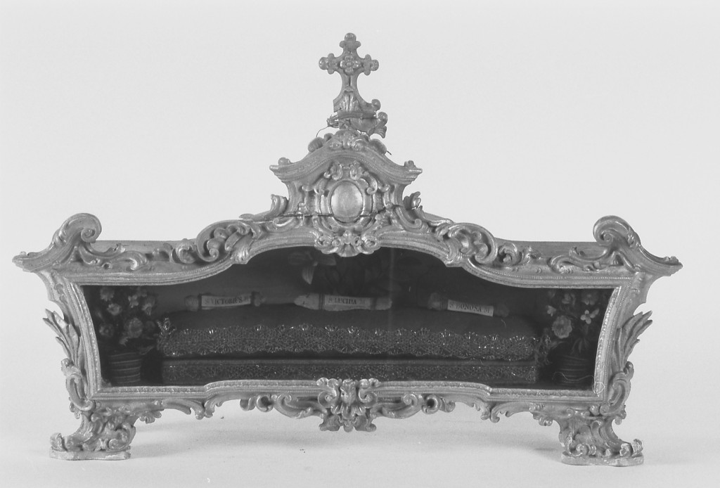 reliquiario, serie - manifattura reggiana (prima metà sec. XVIII)