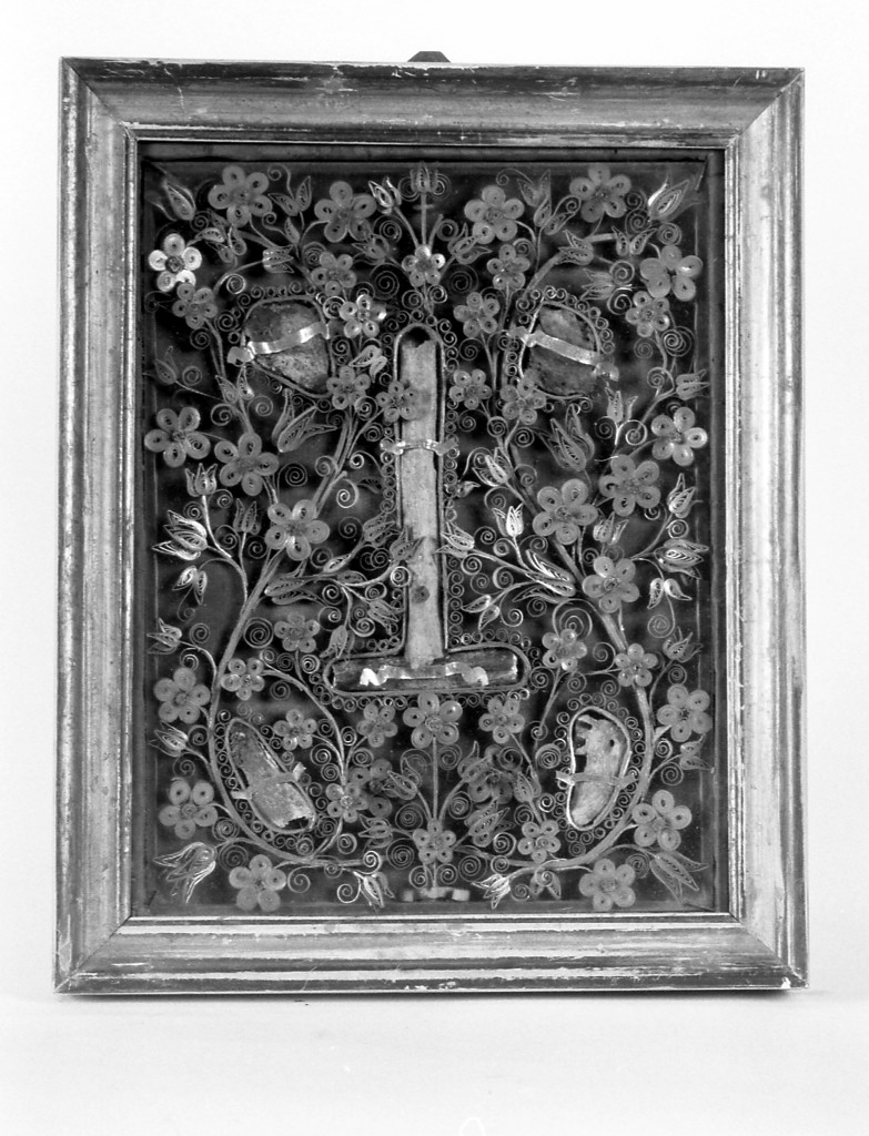 reliquiario - a tabella, serie - manifattura reggiana (sec. XVIII)
