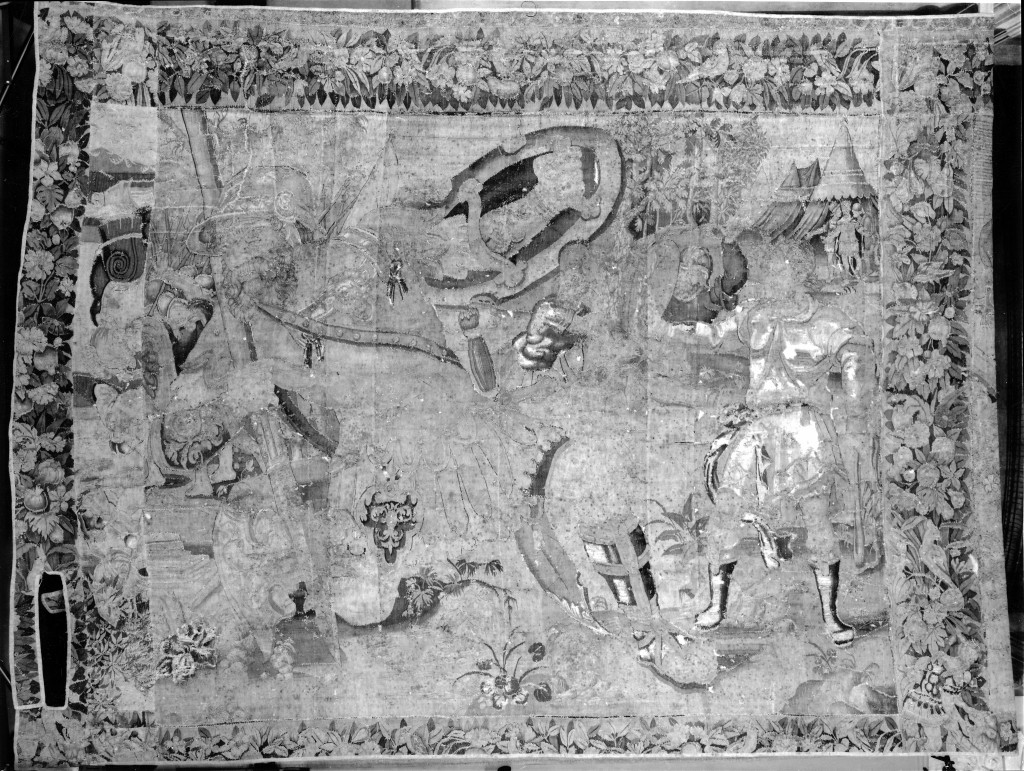 combattimento di David e Golia (arazzo) - manifattura fiamminga (sec. XVI)