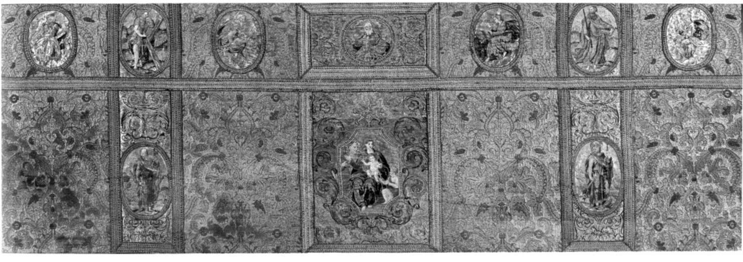 Dio Padre, Sacra Famiglia e Apostoli (paliotto) - manifattura toscana (seconda metà sec. XVI)