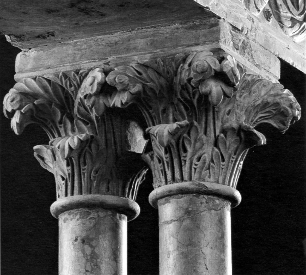 motivi decorativi vegetali (colonnina binata, elemento d'insieme) - bottega campionese (sec. XIII)