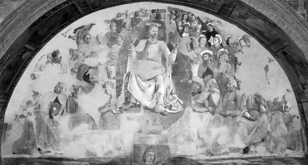 Cristo nella mandorla con santi e personaggi dell'Antico testamento (dipinto, elemento d'insieme) di Genesini Cristoforo detto Cristoforo Canozzi da Lendinara (sec. XV)