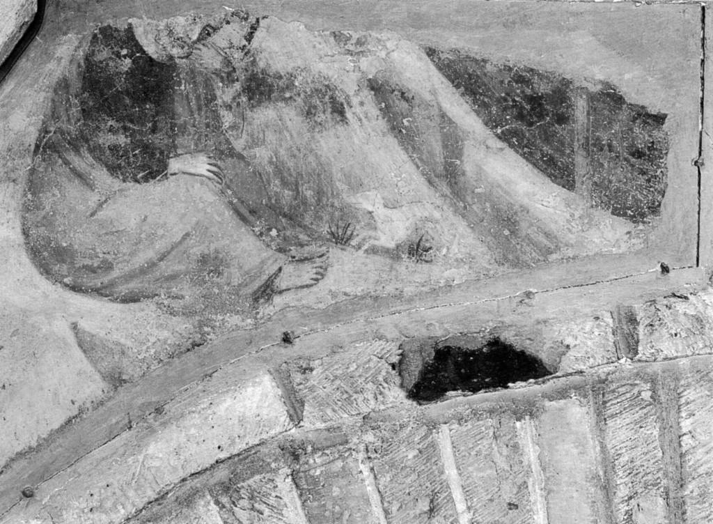 San Giuseppe in meditazione (?) (dipinto, frammento) - ambito emiliano (sec. XIV)