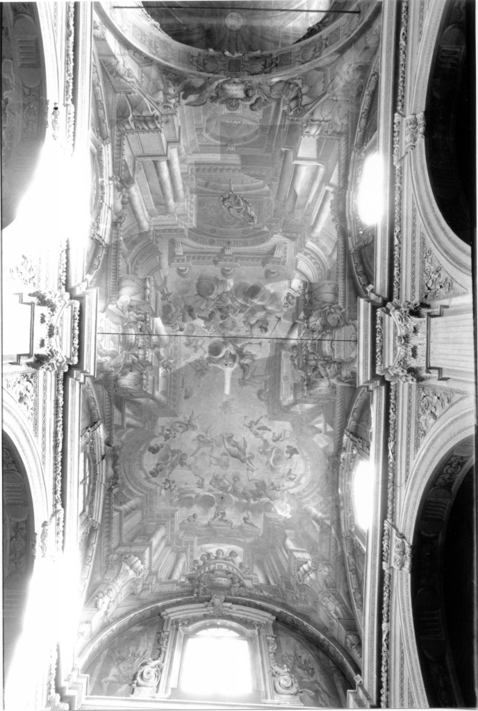 Cristo in gloria; San Bartolomeo in gloria (decorazione pittorica) di Barbery Luigi (sec. XVII)