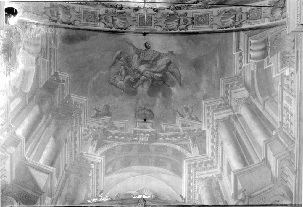 Sant'Ignazio di Loyola in gloria (decorazione pittorica) di Barbery Luigi (sec. XVII)
