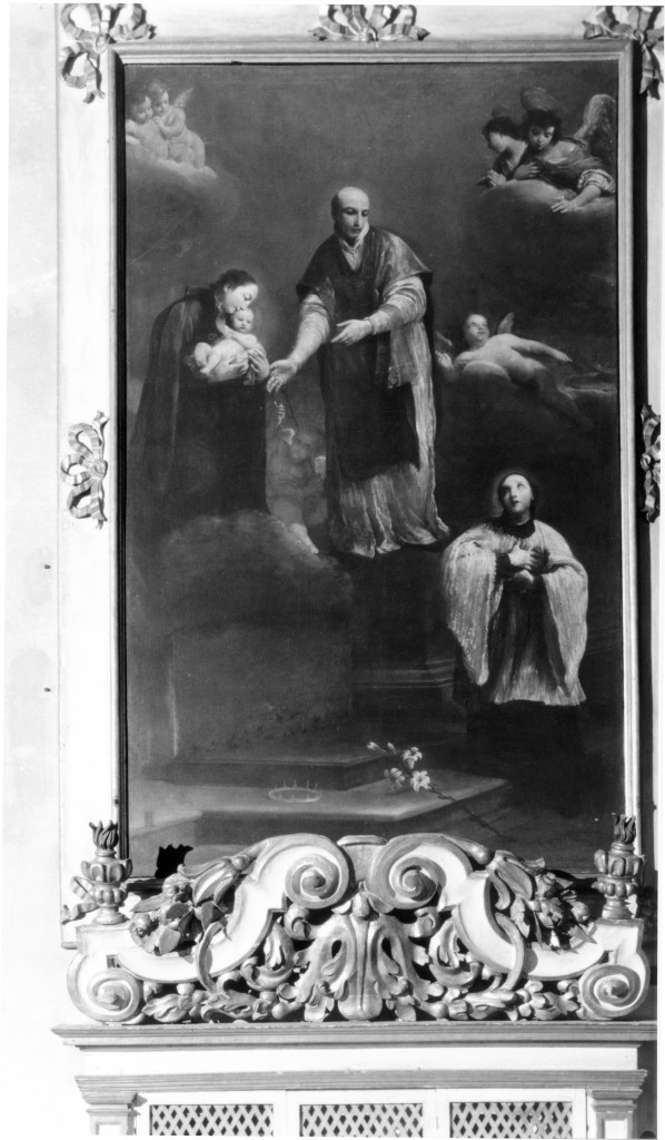 San Francesco Borgia con San Luigi Gonzaga e San Stanislao Koska (dipinto) di Crespi Giuseppe Maria detto Spagnoletto (sec. XVIII)