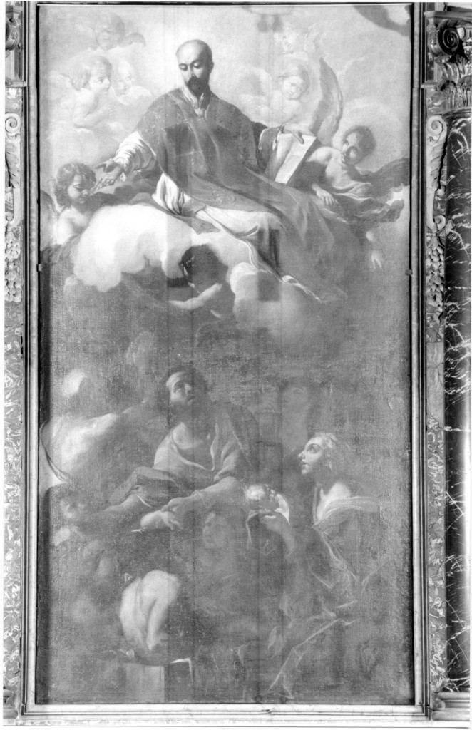 Gloria di Sant'Ignazio; miracoli di Sant'Ignazio (dipinto) di Brandi Giacinto (metà sec. XVII)