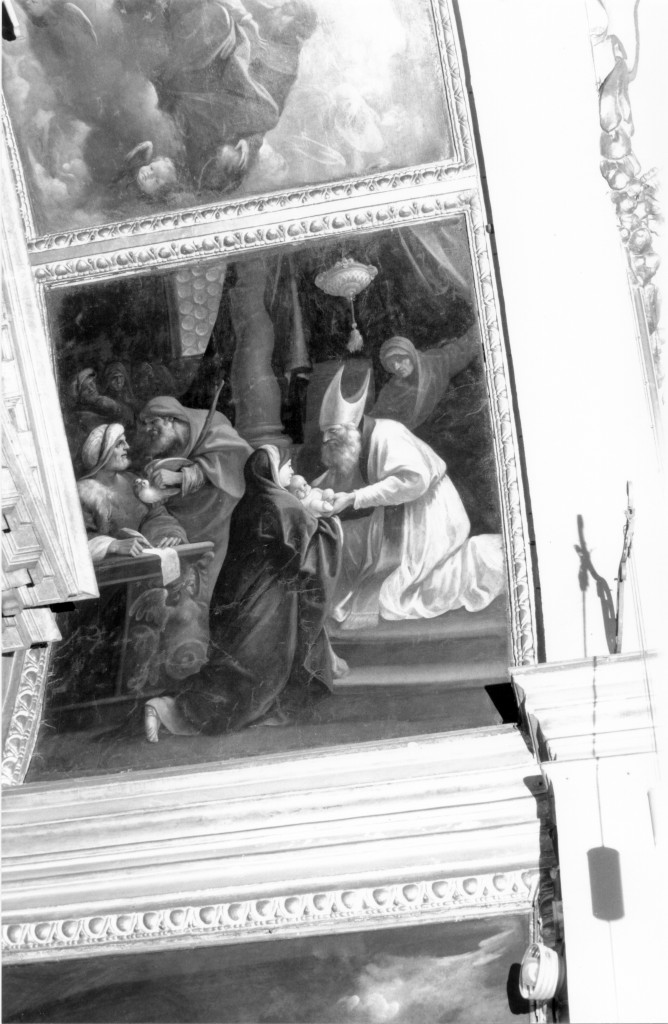 presentazione di Maria Vergine al tempio (dipinto, elemento d'insieme) di Garbieri Lorenzo (sec. XVII)