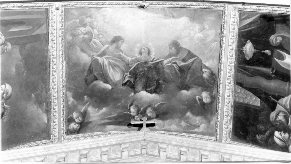 Incoronazione di Maria Vergine (dipinto, elemento d'insieme) di Garbieri Lorenzo (sec. XVII)
