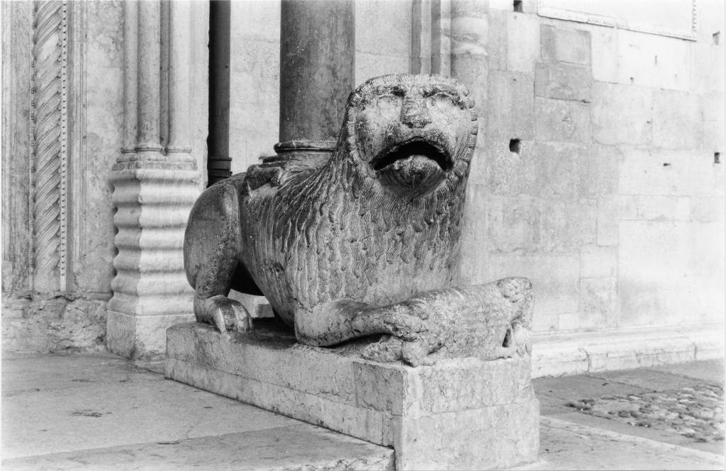 leone stiloforo (scultura, insieme) - bottega campionese (sec. XIII)