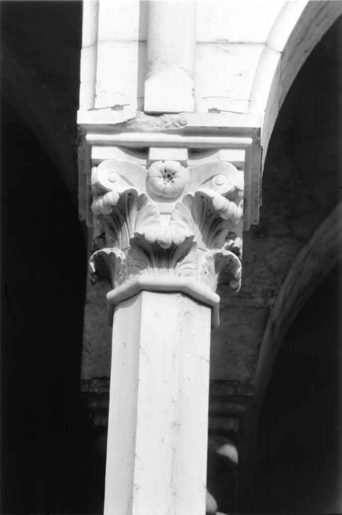 motivi decorativi fogliati e rosette (capitello) - bottega campionese (sec. XIII)
