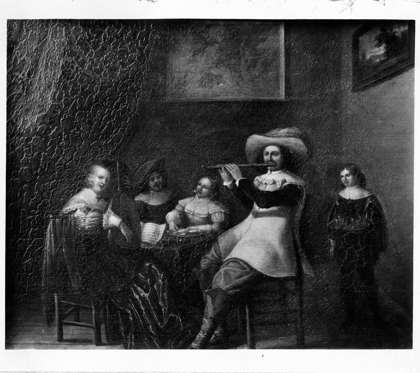 interno con concerto (dipinto) - ambito olandese (seconda metà sec. XVII)