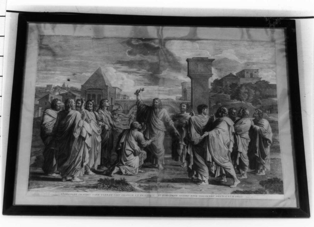 Cristo consegna le chiavi a San Pietro (stampa) di Pesne Jean (fine sec. XVII)