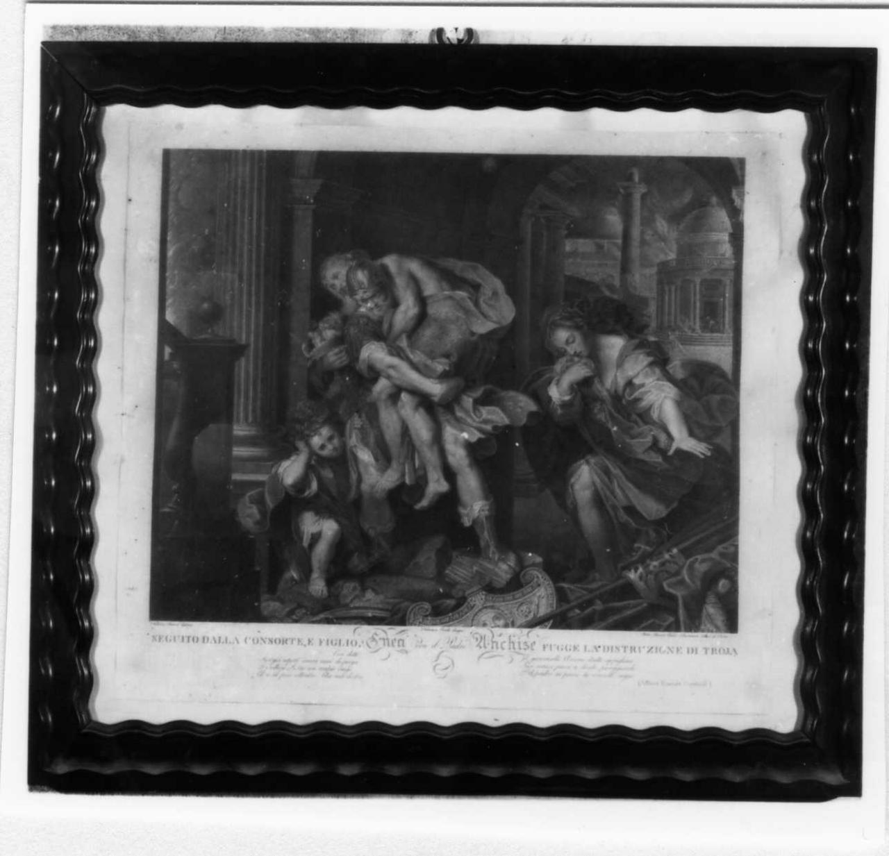 Enea e Anchise fuggono da Troia in fiamme (stampa) di Bonato Pietro (inizio sec. XIX)