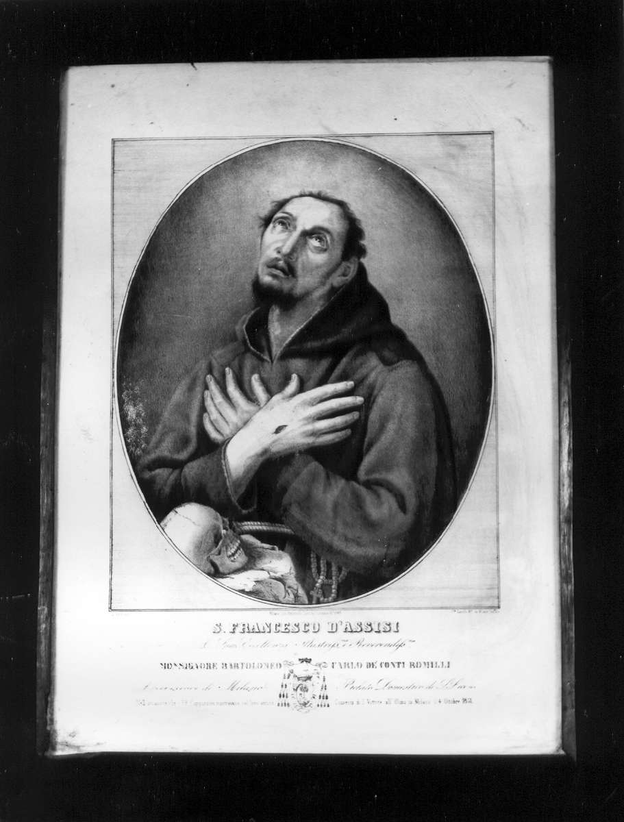 San Francesco d'Assisi (stampa) di Camillo F (metà sec. XIX)
