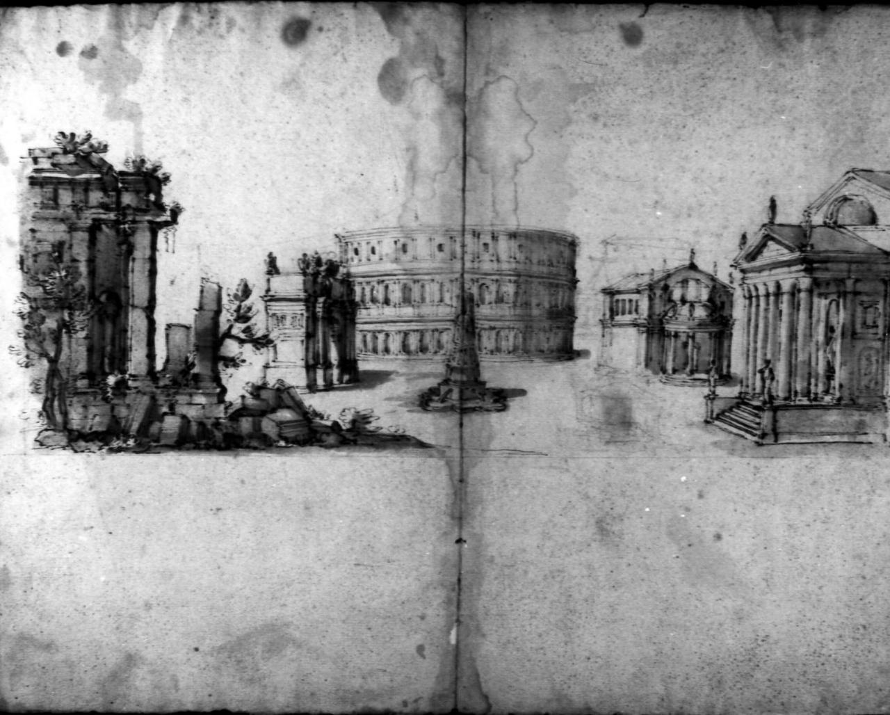 architettura con anfiteatro (disegno) di Dosi Girolamo (metà sec. XVIII)