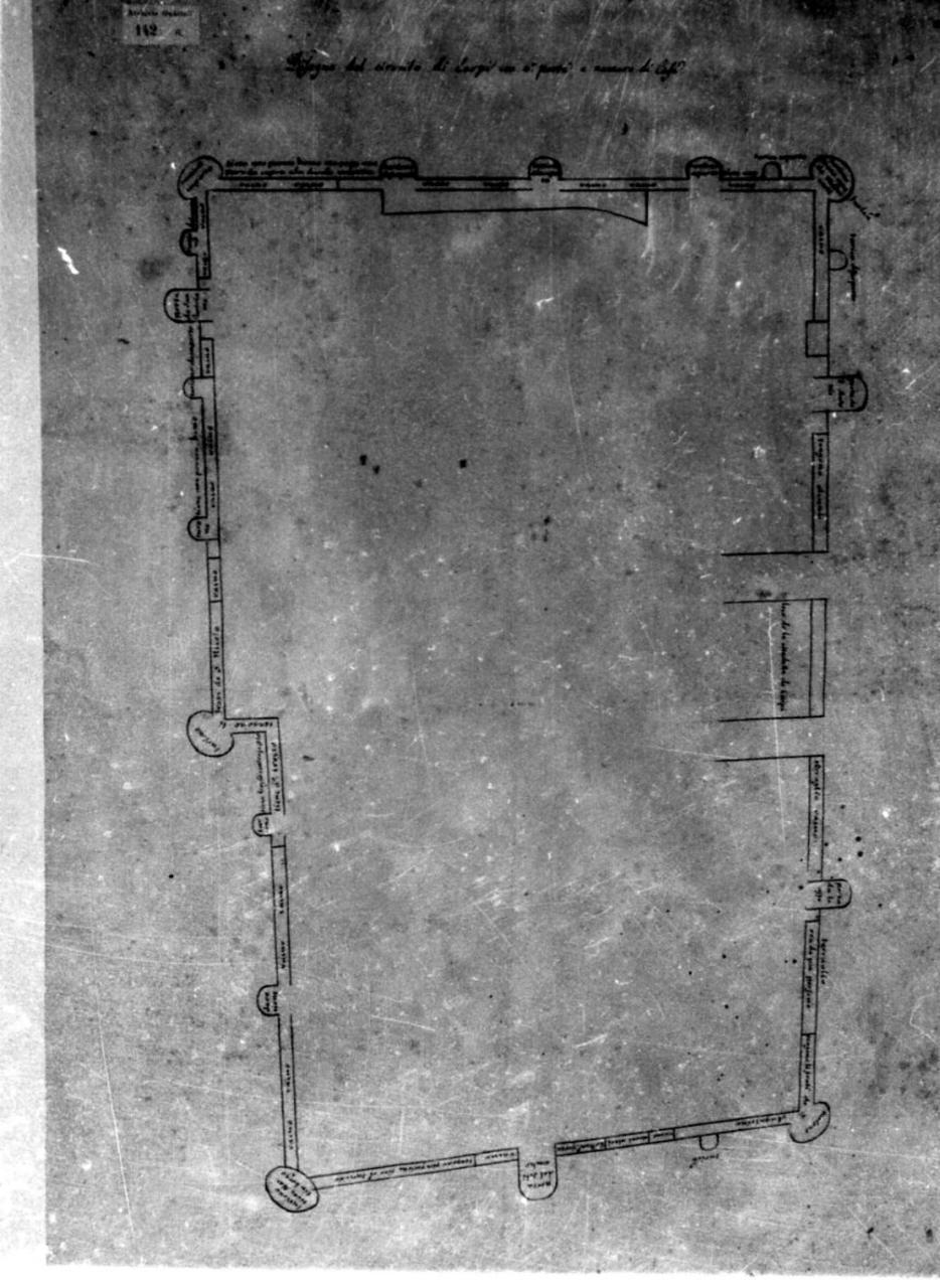 pianta delle fortificazioni di Carpi (disegno) - ambito carpigiano (metà sec. XIX)
